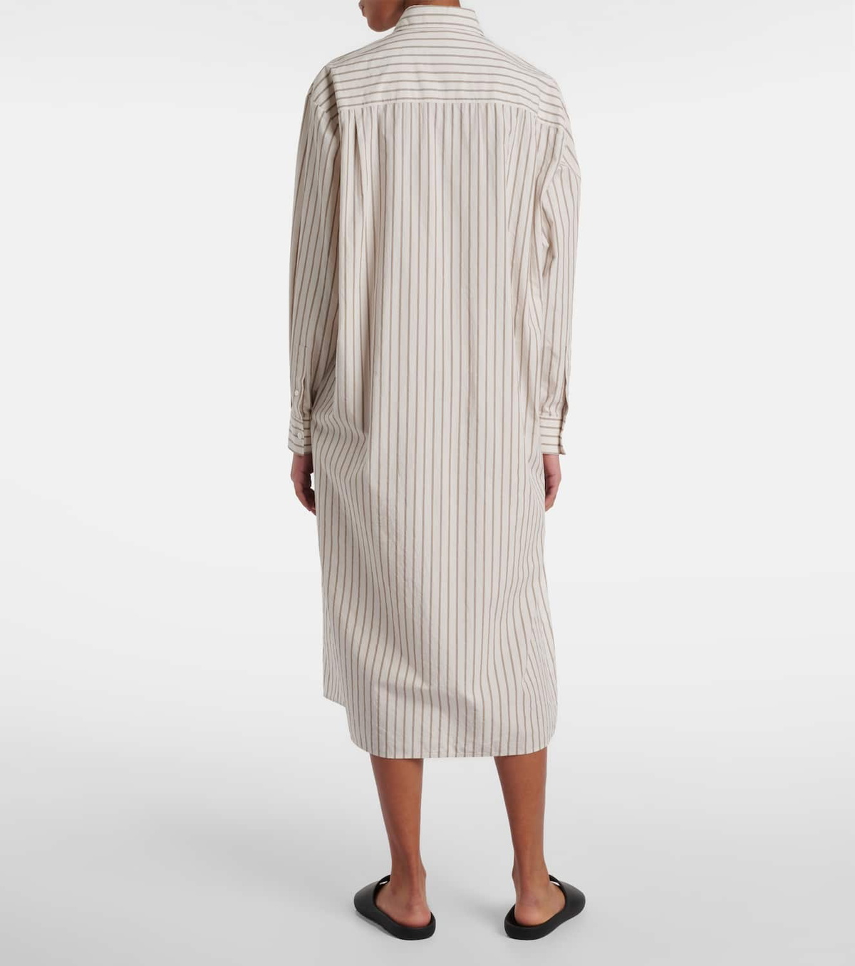 The Row Chihiro striped cotton shirt dress