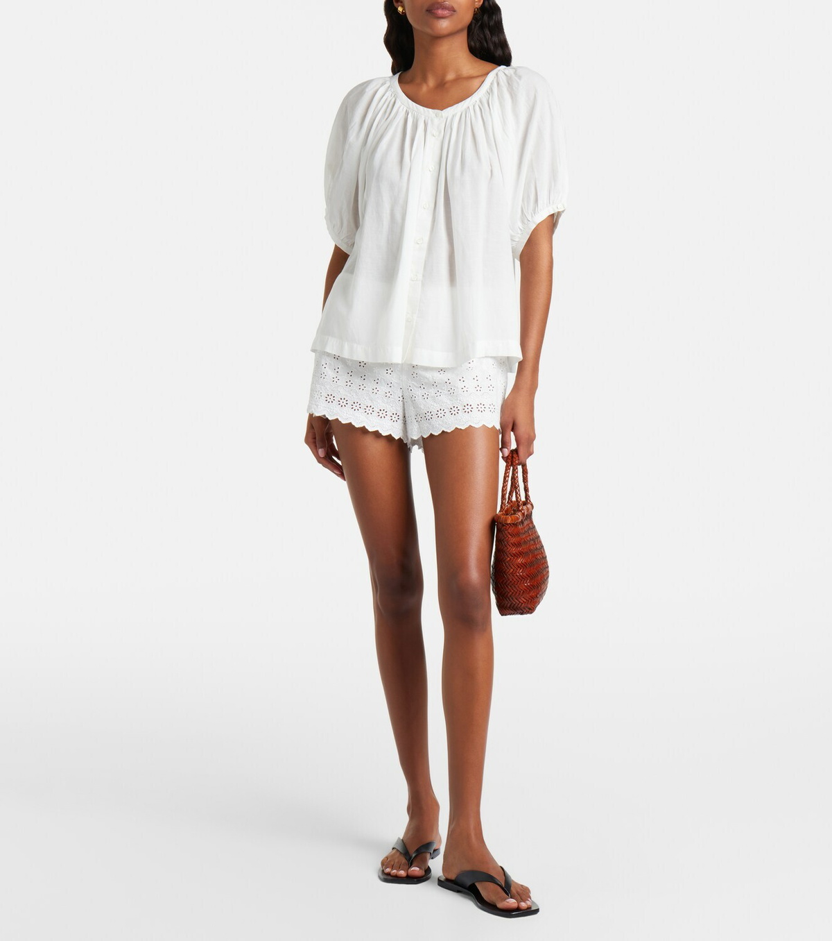 Dôen Arda embroidered cotton shorts
