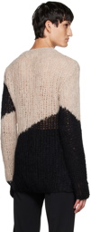 Anna Sui SSENSE Exclusive Beige & Black Nuwave Sweater