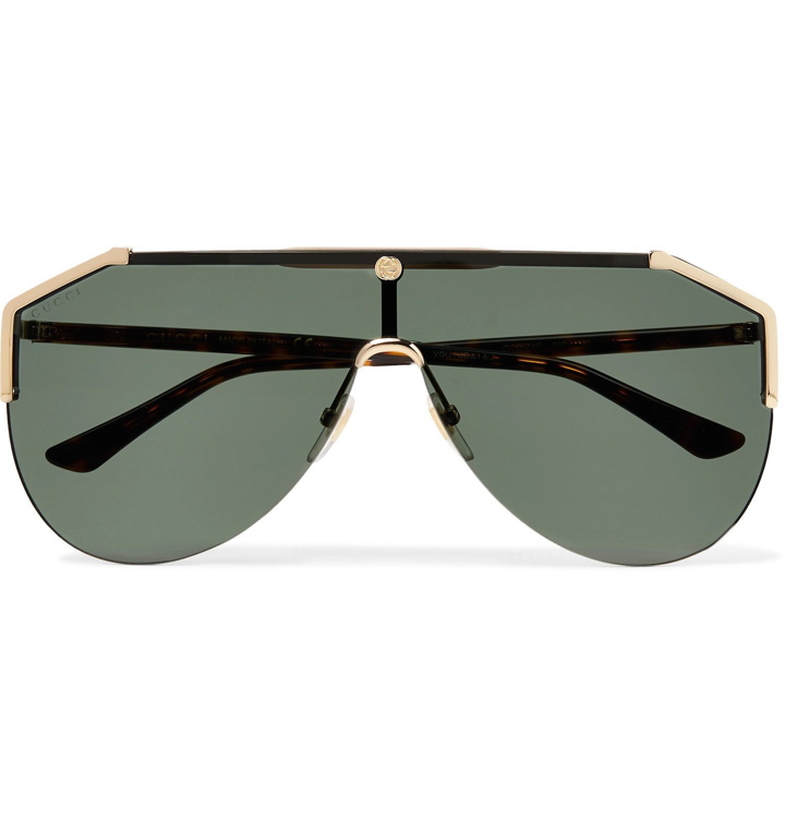 Photo: Gucci - Aviator-Style Gold-Tone and Tortoiseshell Acetate Sunglasses - Tortoiseshell