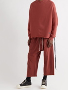 DRKSHDW BY RICK OWENS - Logo-Appliquéd Distressed Fleece-Back Cotton-Jersey Sweatshirt - Red