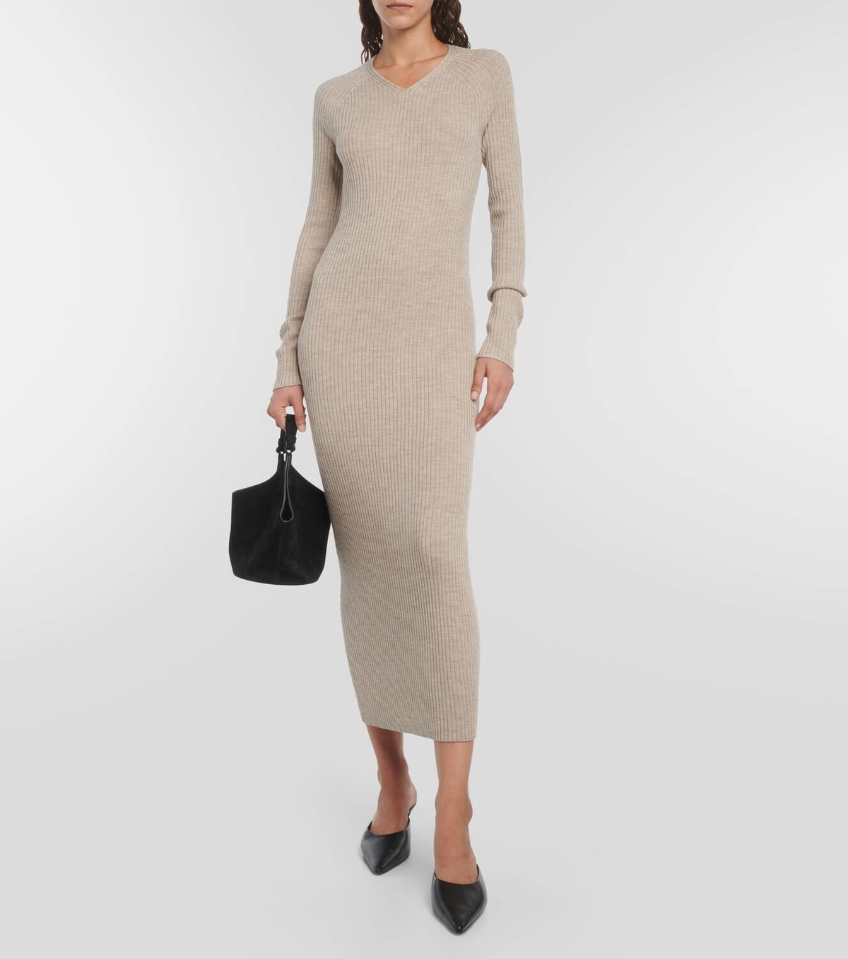 Toteme Ribbed-knit wool maxi dress Toteme