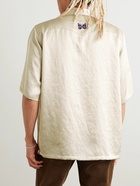 Needles - Convertible-Collar Embroidered Sateen Shirt - Neutrals