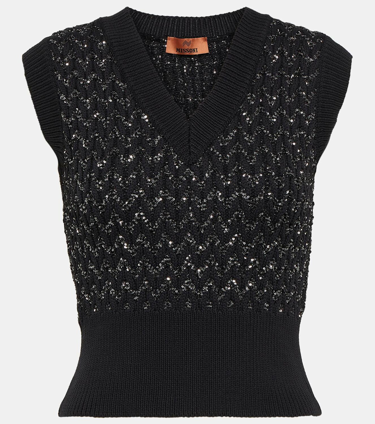 Missoni Metallic cable-knit sweater vest Missoni
