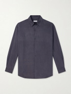 Kaptain Sunshine - Silk-Gabardine Shirt - Gray