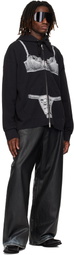 VAQUERA Black Trompe l'Oeil Zip Hoodie
