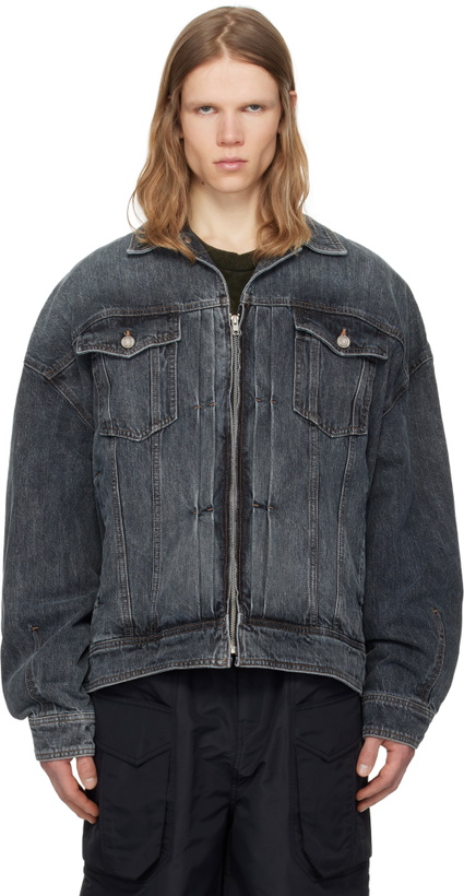 Photo: Juun.J Gray Zipper Trucker Denim Jacket