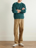 Noah - Straight-Leg Pleated Herringbone Cotton Trousers - Neutrals