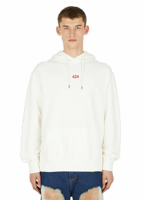 Photo: Logo Embroidery Hooded Sweatshirt in White