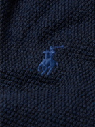 Polo Ralph Lauren - Logo-Embroidered Honeycomb-Knit Cotton Zip-Up Cardigan - Blue