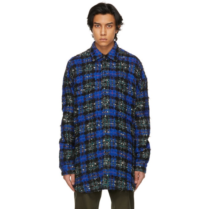 Photo: Faith Connexion Blue and Green Tweed Oversized Shirt