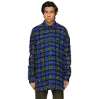 Faith Connexion Blue and Green Tweed Oversized Shirt