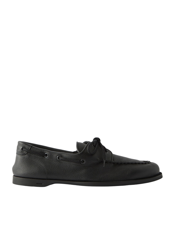 Photo: John Lobb - Foil Full-Grain Leather Boat Shoes - Black