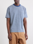 Beams Plus - Striped Cotton-Jersey T-Shirt - Blue