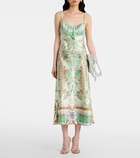 Camilla Gathered silk midi dress