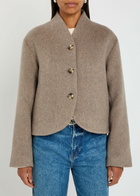 Reformation Owen Wool-blend Jacket Light Grey
