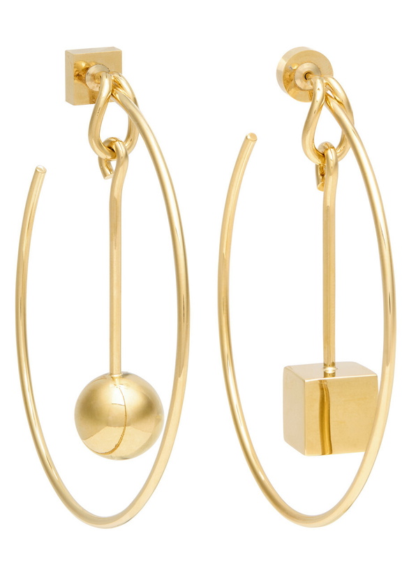 Photo: Jacquemus Les Créoles Nodo Mismatched Hoop Earrings - Gold - One Size