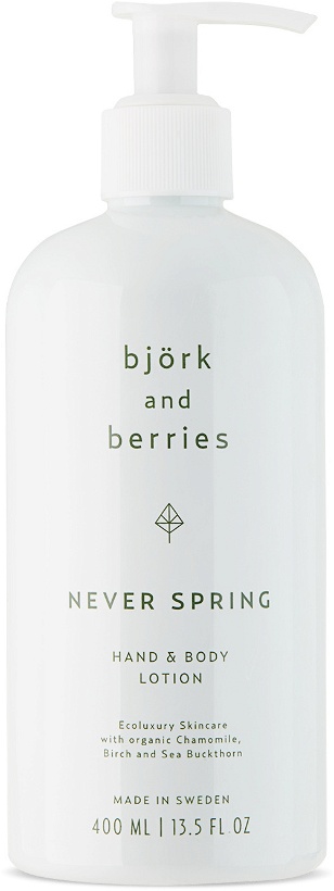 Photo: bjork and berries Never Spring Hand & Body Lotion, 400 mL