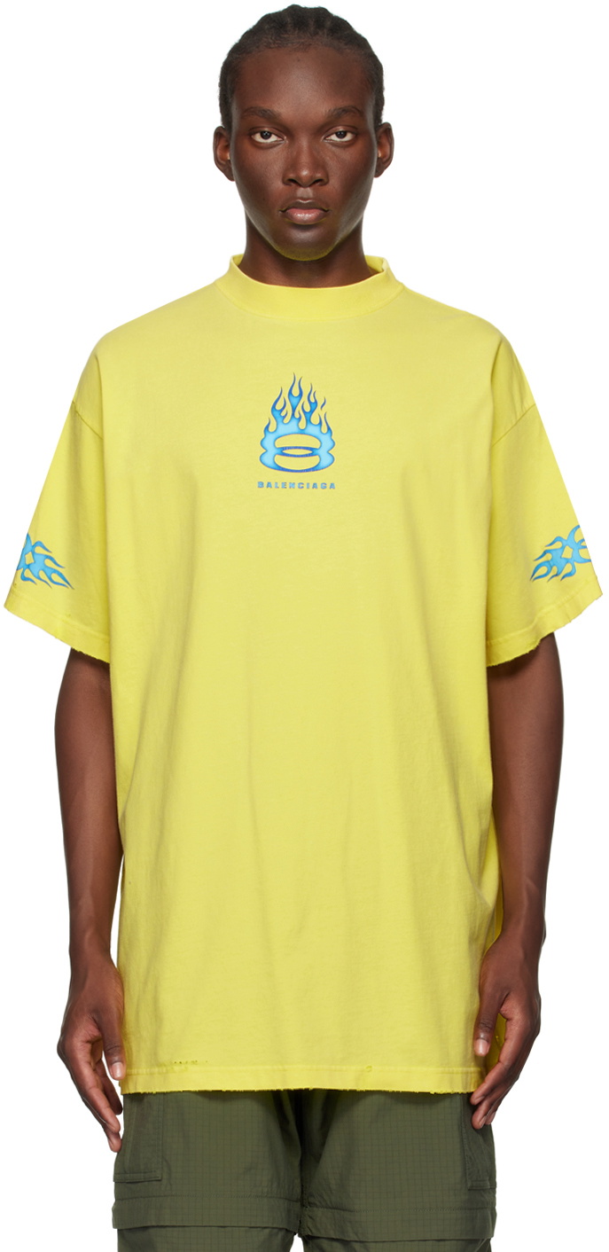 Balenciaga Yellow Burning Unity T-Shirt Balenciaga