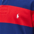 Polo Ralph Lauren Men's Striped Rugby Shirt in Red/Fall Royal