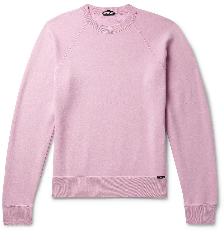 Photo: TOM FORD - Fleece-Back Cotton-Jersey Sweatshirt - Pink
