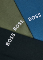 Boss Classic Logo-embroidered Cotton T-shirt set of Three Blue