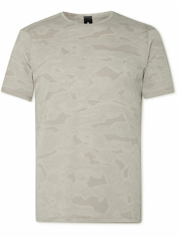 Photo: Lululemon - Fast and Free Camouflage-Print Recycled Breathe Light Mesh T-Shirt - Neutrals