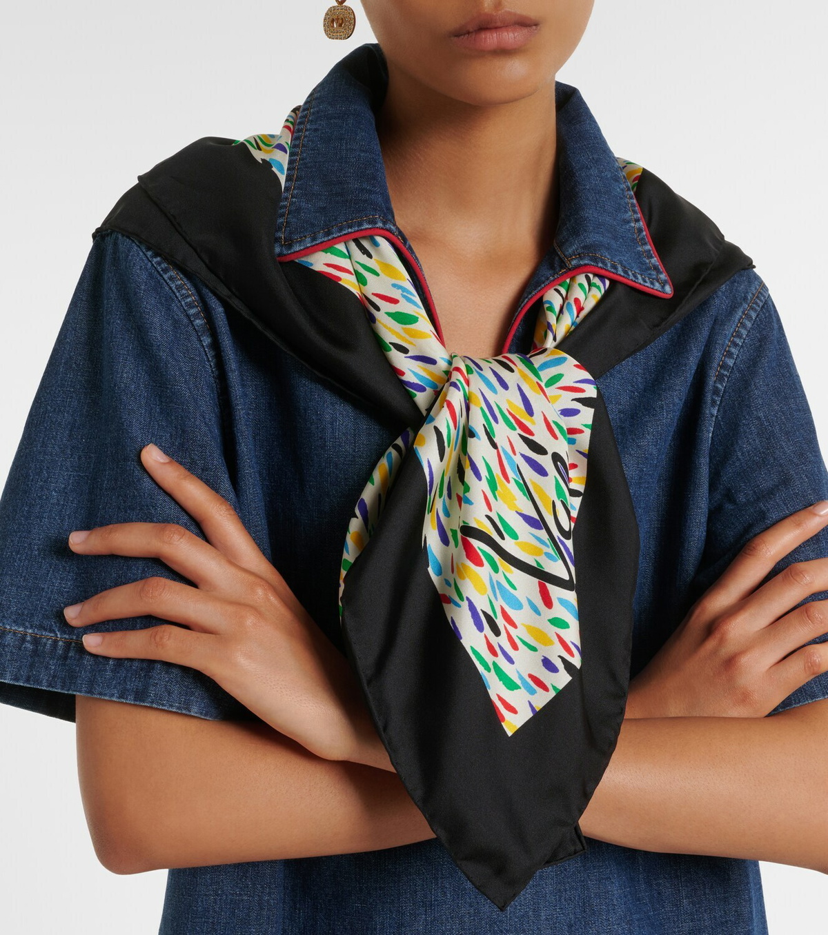 Valentino Printed silk twill scarf