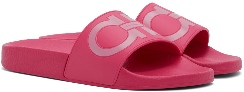 Pink ferragamo sliders best sale