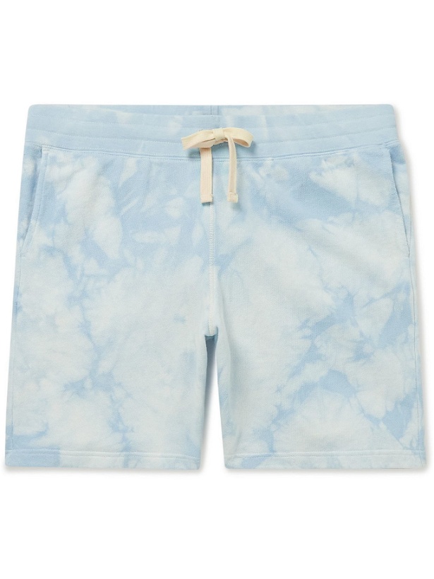 Photo: FAHERTY - Tie-Dyed Cotton-Jersey Drawstring Shorts - Blue