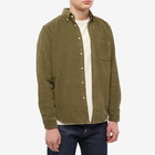 Portuguese Flannel Men's Lobo Button Down Corduroy Shirt in Olive