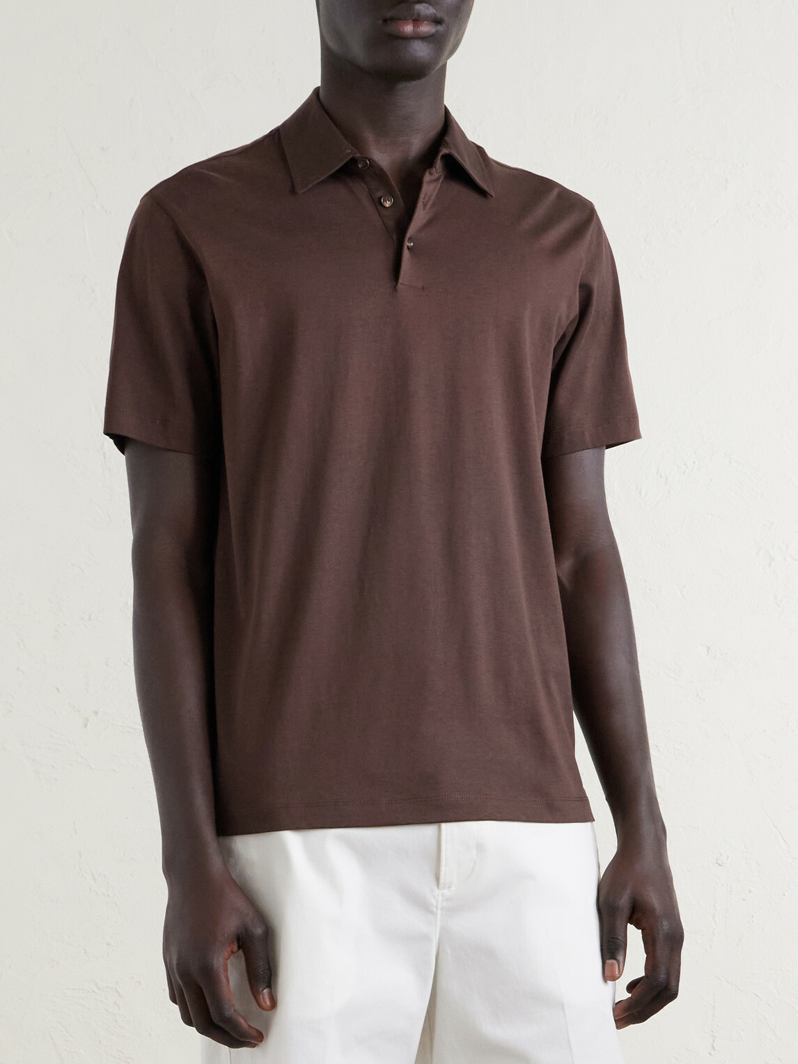 Slowear - Cotton and Silk-Blend Jersey Polo Shirt - Brown