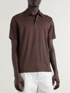 Slowear - Cotton and Silk-Blend Jersey Polo Shirt - Brown
