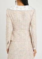 Huishan Zhang Goldie Metallic Tweed Jacket Pink