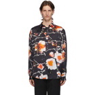 Stolen Girlfriends Club Black and Multicolor Floral Over Shirt