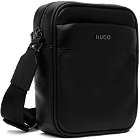 Hugo Black Logo-Lettering Mini Reporter Bag