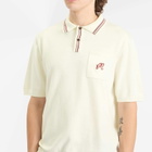 Malbon Men's Campania Knitted Polo in Ivory