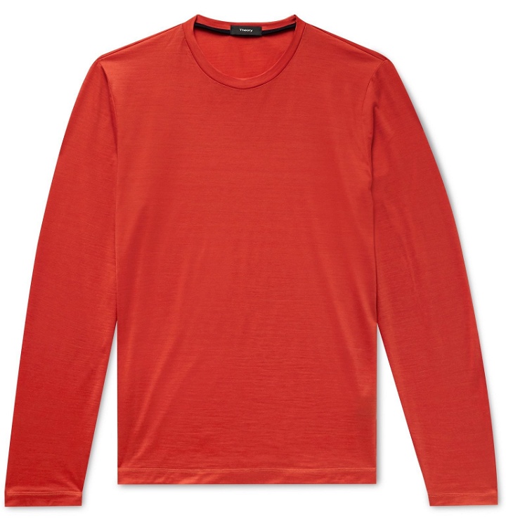 Photo: Theory - Finch Active Wool T-Shirt - Red