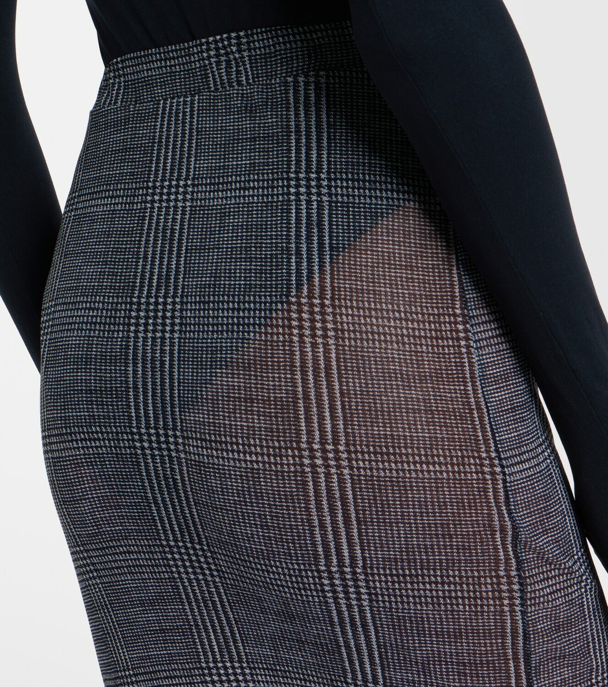 Elie Saab Checked sheer pencil skirt