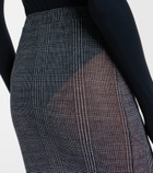 Elie Saab Checked sheer pencil skirt