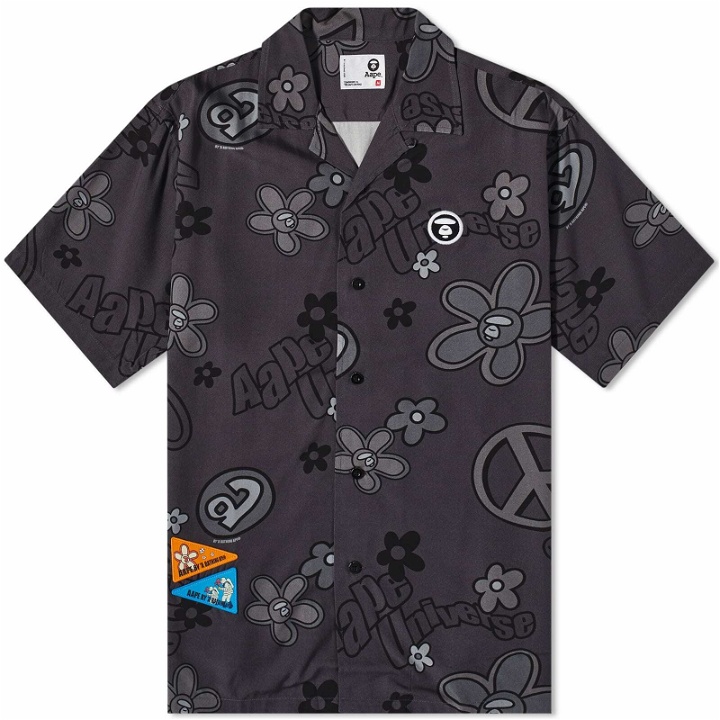 Photo: Men's AAPE & Peace Vacation Shirt in Black