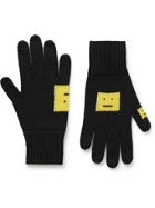 Acne Studios - Logo-Intarsia Wool-Blend Gloves - Black