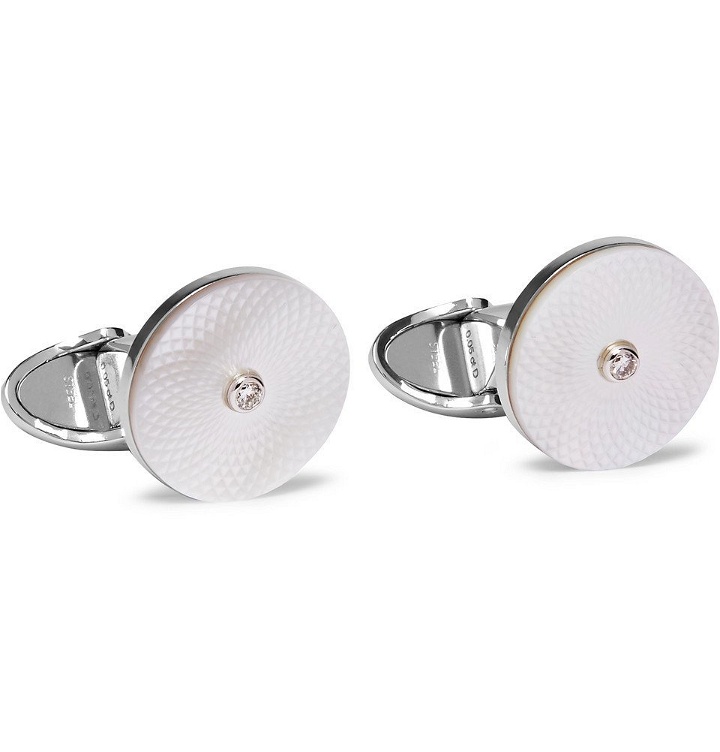 Photo: Dunhill - Sterling Silver, Mother-of-Pearl and Diamond Cufflinks - Men - Silver