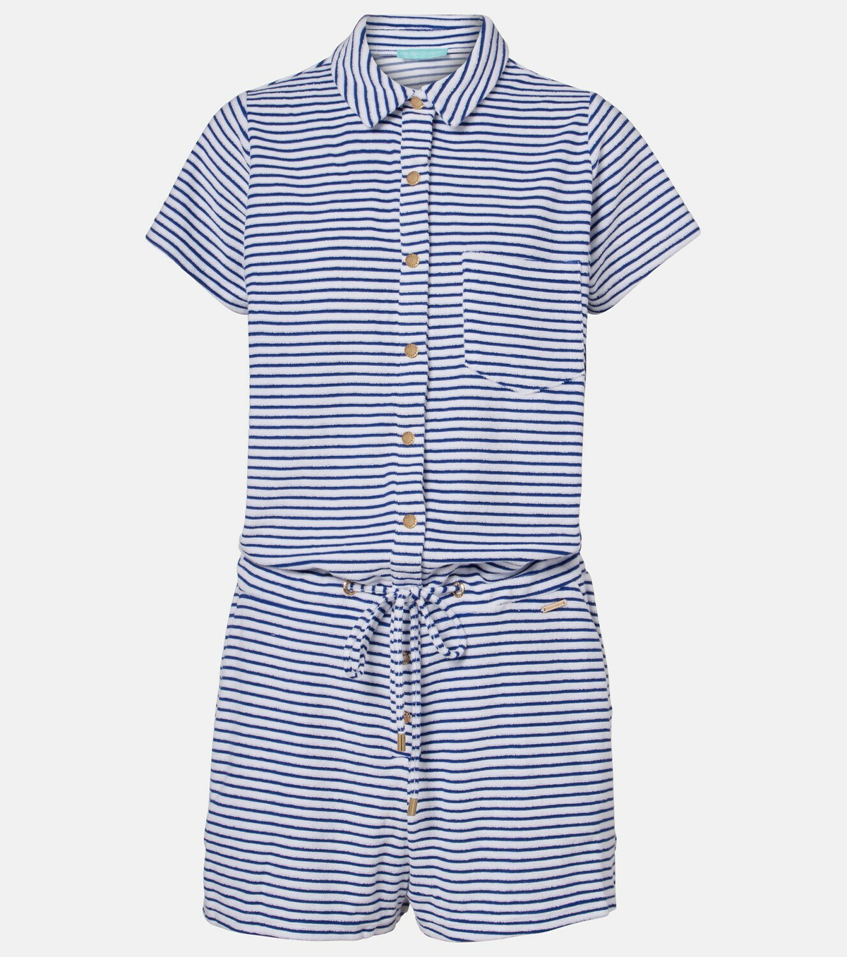 Melissa Odabash Cheryl striped cotton-blend romper