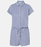 Melissa Odabash Cheryl striped cotton-blend romper