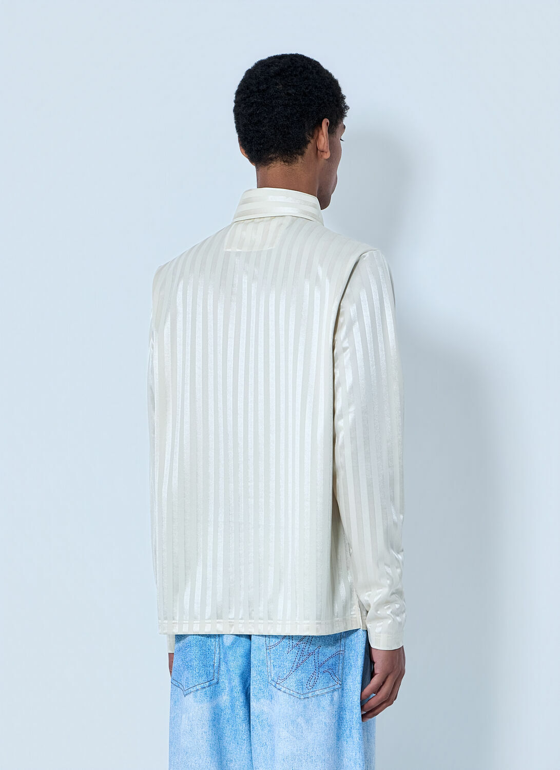 Metalwood Striped Long Sleeve Polo Shirt