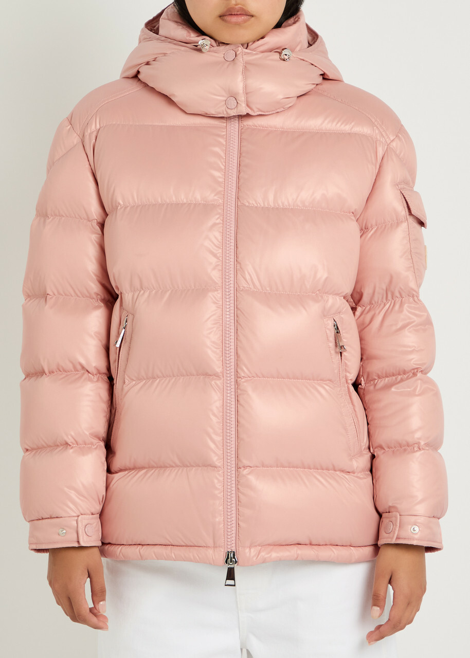 Moncler Maire Padded Hooded Laqué Nylon Jacket Light Pink
