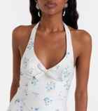 Shushu/Tong Floral halterneck cotton minidress
