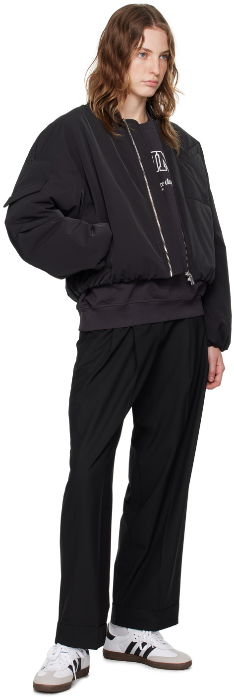 GANNI Black Oversized Bomber Jacket