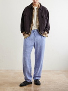 Polo Ralph Lauren - Wide-Leg Checked Woven Linen Trousers - Blue